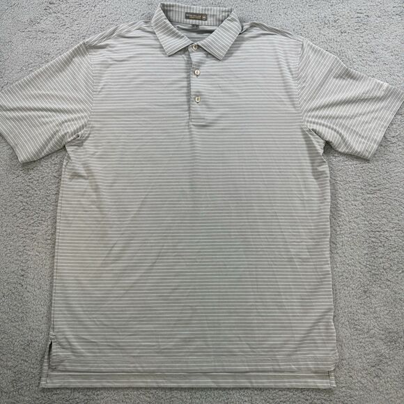 Peter Millar Shirt Men's L Grey Polo Short Sleeve Performance Summer Comfort - Picture 2 of 9